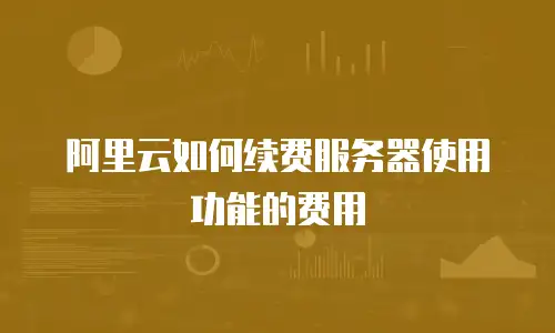 阿里云如何续费服务器使用功能的费用
