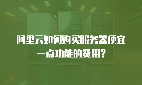 阿里云如何购买服务器便宜一点功能的费用？