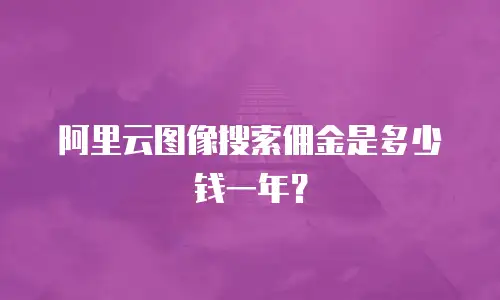 阿里云图像搜索佣金是多少钱一年？