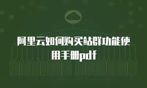 阿里云如何购买站群功能使用手册pdf