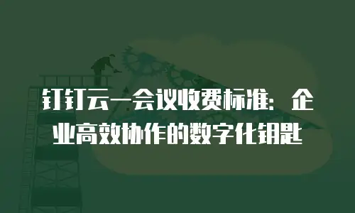 钉钉云一会议收费标准：企业高效协作的数字化钥匙