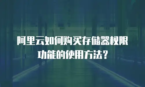 阿里云如何购买存储器权限功能的使用方法？