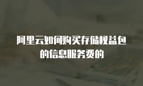 阿里云如何购买存储权益包的信息服务费的
