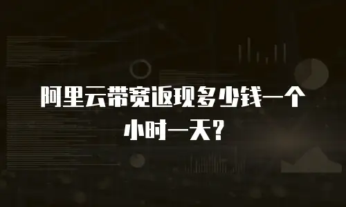 阿里云带宽返现多少钱一个小时一天？