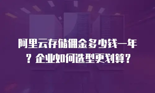 阿里云存储佣金多少钱一年？企业如何选型更划算？