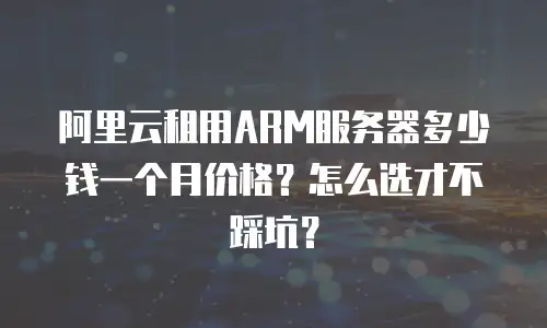 阿里云租用ARM服务器多少钱一个月价格？怎么选才不踩坑？