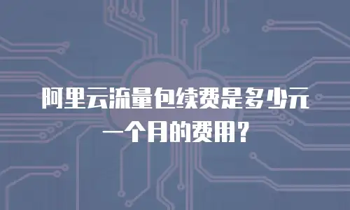 阿里云流量包续费是多少元一个月的费用？
