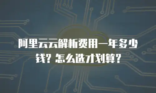 阿里云云解析费用一年多少钱？怎么选才划算？