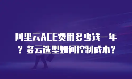 阿里云ACE费用多少钱一年？多云选型如何控制成本？
