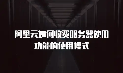 阿里云如何收费服务器使用功能的使用模式