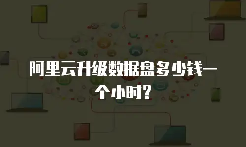 阿里云升级数据盘多少钱一个小时？