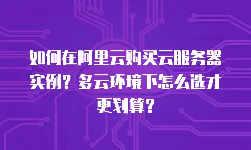 如何在阿里云购买云服务器实例？多云环境下怎么选才更划算？
