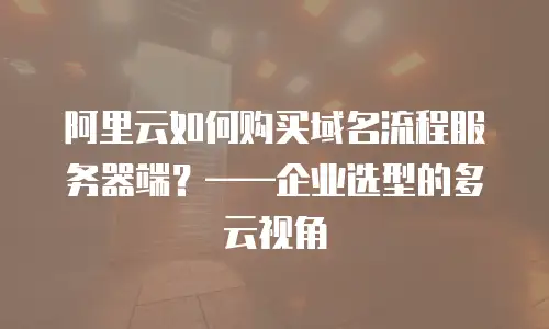 阿里云如何购买域名流程服务器端？&mdash;&mdash;企业选型的多云视角