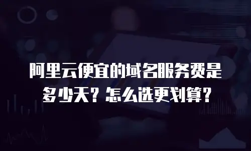阿里云便宜的域名服务费是多少天？怎么选更划算？