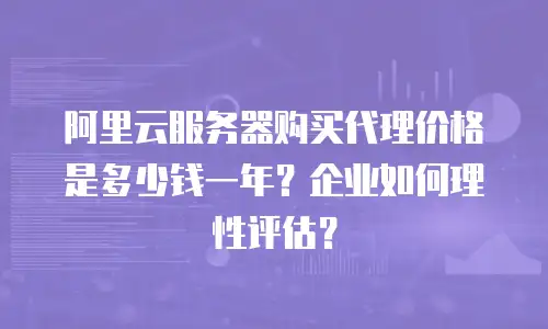 阿里云服务器购买代理价格是多少钱一年？企业如何理性评估？