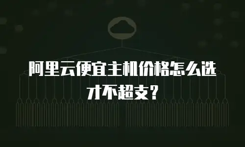 阿里云便宜主机价格怎么选才不超支？