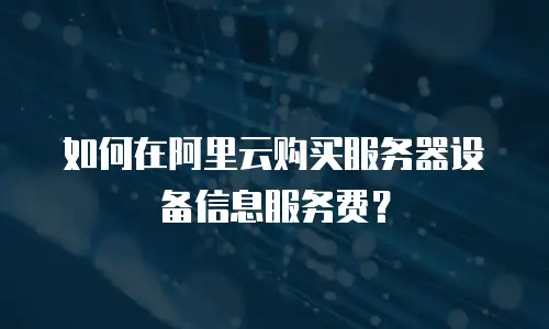 如何在阿里云购买服务器设备信息服务费？