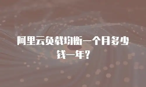 阿里云负载均衡一个月多少钱一年？