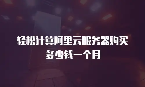 轻松计算阿里云服务器购买多少钱一个月