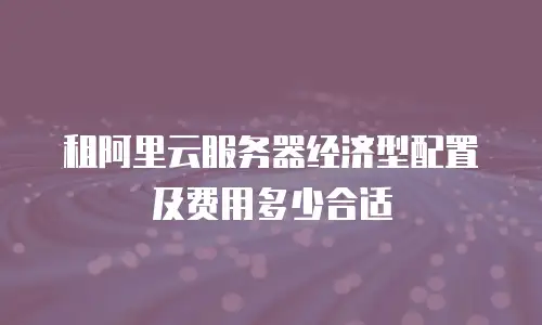 租阿里云服务器经济型配置及费用多少合适