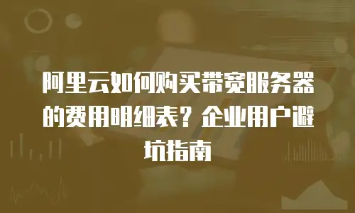 阿里云如何购买带宽服务器的费用明细表？企业用户避坑指南