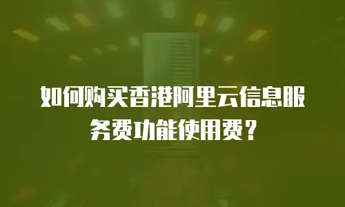 如何购买香港阿里云信息服务费功能使用费？