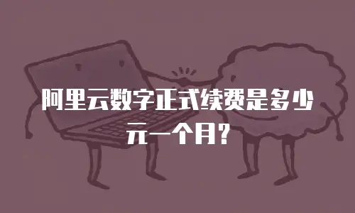 阿里云数字正式续费是多少元一个月？