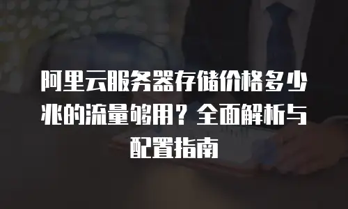 阿里云服务器存储价格多少兆的流量够用？全面解析与配置指南