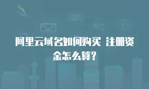 阿里云域名如何购买 注册资金怎么算？
