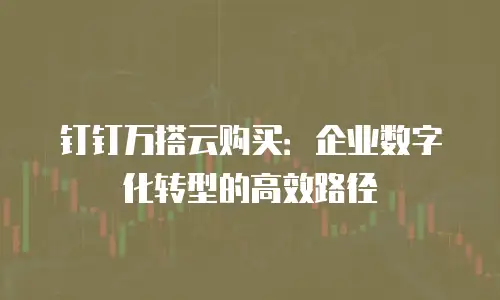 钉钉万搭云购买：企业数字化转型的高效路径