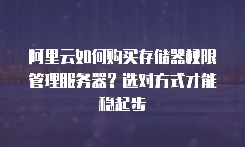 阿里云如何购买存储器权限管理服务器？选对方式才能稳起步
