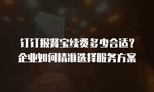钉钉报餐宝续费多少合适？企业如何精准选择服务方案
