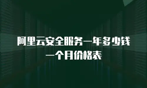 阿里云安全服务一年多少钱一个月价格表