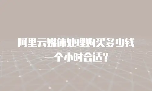 阿里云媒体处理购买多少钱一个小时合适？