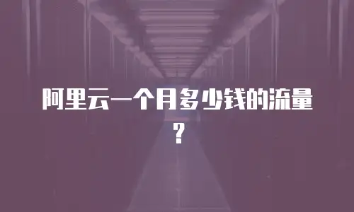 阿里云一个月多少钱的流量？
