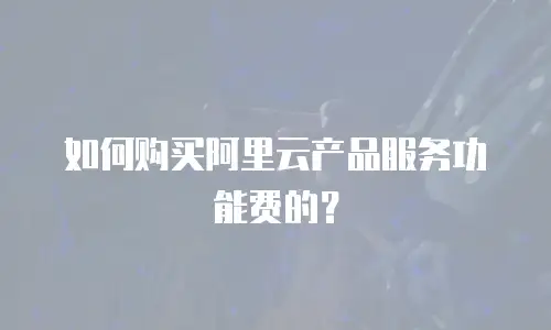 如何购买阿里云产品服务功能费的？
