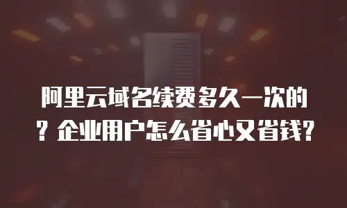 阿里云域名续费多久一次的？企业用户怎么省心又省钱？