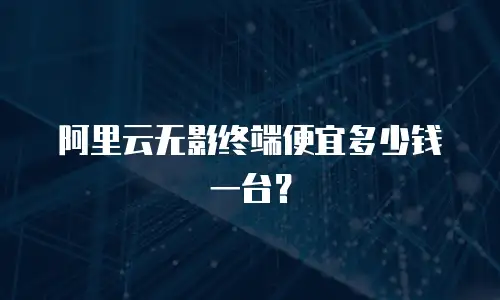 阿里云无影终端便宜多少钱一台？