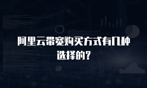 阿里云带宽购买方式有几种选择的？