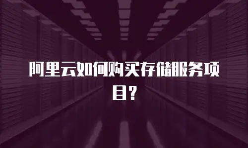 阿里云如何购买存储服务项目？