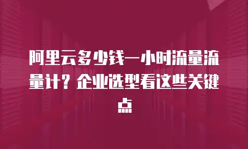 阿里云多少钱一小时流量流量计？企业选型看这些关键点