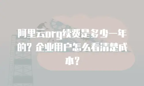阿里云org续费是多少一年的？企业用户怎么看清楚成本？