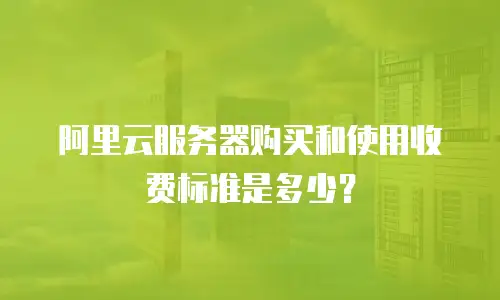 阿里云服务器购买和使用收费标准是多少？