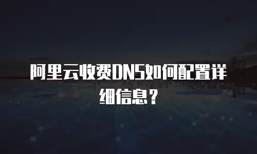 阿里云收费DNS如何配置详细信息？