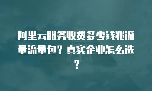 阿里云服务收费多少钱兆流量流量包？真实企业怎么选？