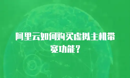 阿里云如何购买虚拟主机带宽功能？