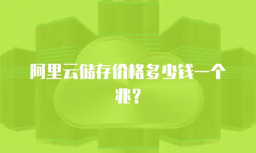 阿里云储存价格多少钱一个兆？