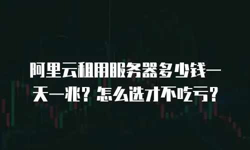 阿里云租用服务器多少钱一天一兆？怎么选才不吃亏？