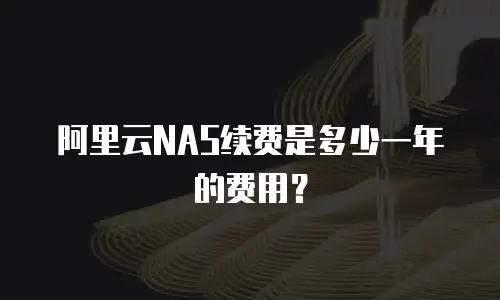阿里云NAS续费是多少一年的费用？