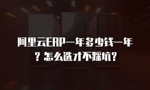 阿里云ERP一年多少钱一年？怎么选才不踩坑？